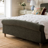 Porchester Ottoman Storage Sleigh Bed in Forest Green Chenille – image 7 of 40