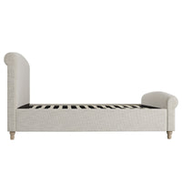 Porchester Ottoman Storage Sleigh Bed in Oatmeal Woven Textured Fabric – image 35 of 40
