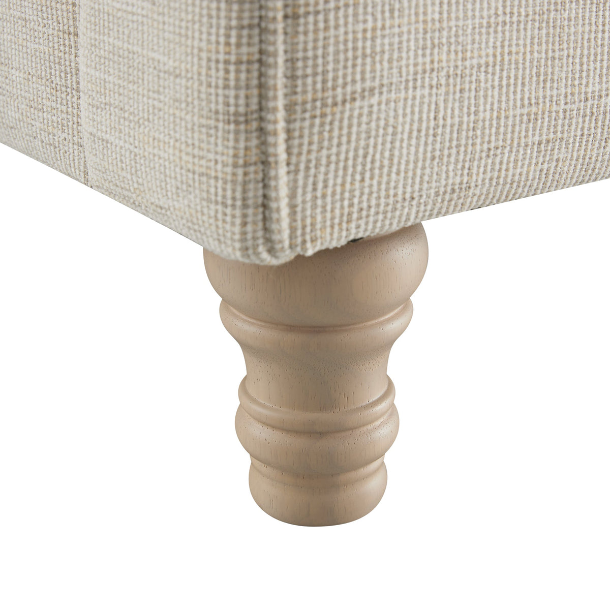 Porchester Ottoman Storage Sleigh Bed in Oatmeal Woven Textured Fabric