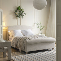 Porchester Ottoman Storage Sleigh Bed in Oatmeal Woven Textured Fabric – image 22 of 40