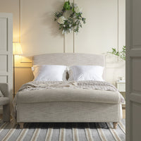 Porchester Ottoman Storage Sleigh Bed in Oatmeal Woven Textured Fabric – image 23 of 40