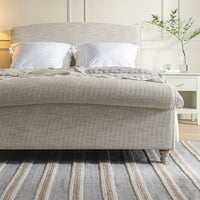 Porchester Ottoman Storage Sleigh Bed in Oatmeal Woven Textured Fabric – image 25 of 40