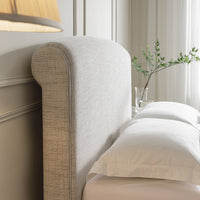 Porchester Ottoman Storage Sleigh Bed in Oatmeal Woven Textured Fabric – image 27 of 40