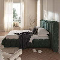 Sebastian Grand Storage Bed in Forest Green Teddy Bouclé – image 3 of 18
