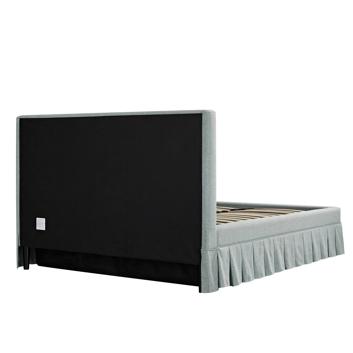 Egerton Box-Pleat Ottoman Storage Bed in Pale Aqua Brushed Fabric
