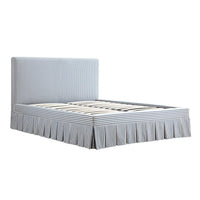 Egerton Box-Pleat Ottoman Storage Bed in Blue Striped Linen – image 8 of 90