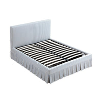 Egerton Box-Pleat Ottoman Storage Bed in Blue Striped Linen – image 11 of 90