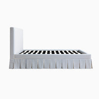 Egerton Box-Pleat Ottoman Storage Bed in Blue Striped Linen – image 12 of 90