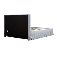 Egerton Box-Pleat Ottoman Storage Bed in Blue Striped Linen – image 13 of 90