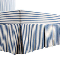 Egerton Box-Pleat Ottoman Storage Bed in Blue Striped Linen – image 15 of 90