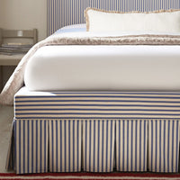 Egerton Box-Pleat Ottoman Storage Bed in Blue Striped Linen – image 5 of 90