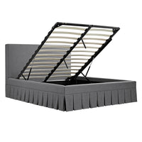 Egerton Box-Pleat Ottoman Storage Bed in Charcoal Brushed Fabric – image 28 of 90
