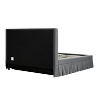 Egerton Box-Pleat Ottoman Storage Bed in Charcoal Brushed Fabric – image 30 of 90