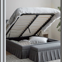 Egerton Box-Pleat Ottoman Storage Bed in Charcoal Brushed Fabric – image 20 of 90