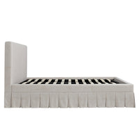 Egerton Box-Pleat Ottoman Storage Bed in Oatmeal Brushed Fabric – image 49 of 90