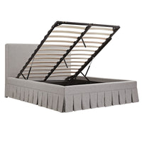 Egerton Box-Pleat Ottoman Storage Bed in Stone Brushed Fabric – image 83 of 90