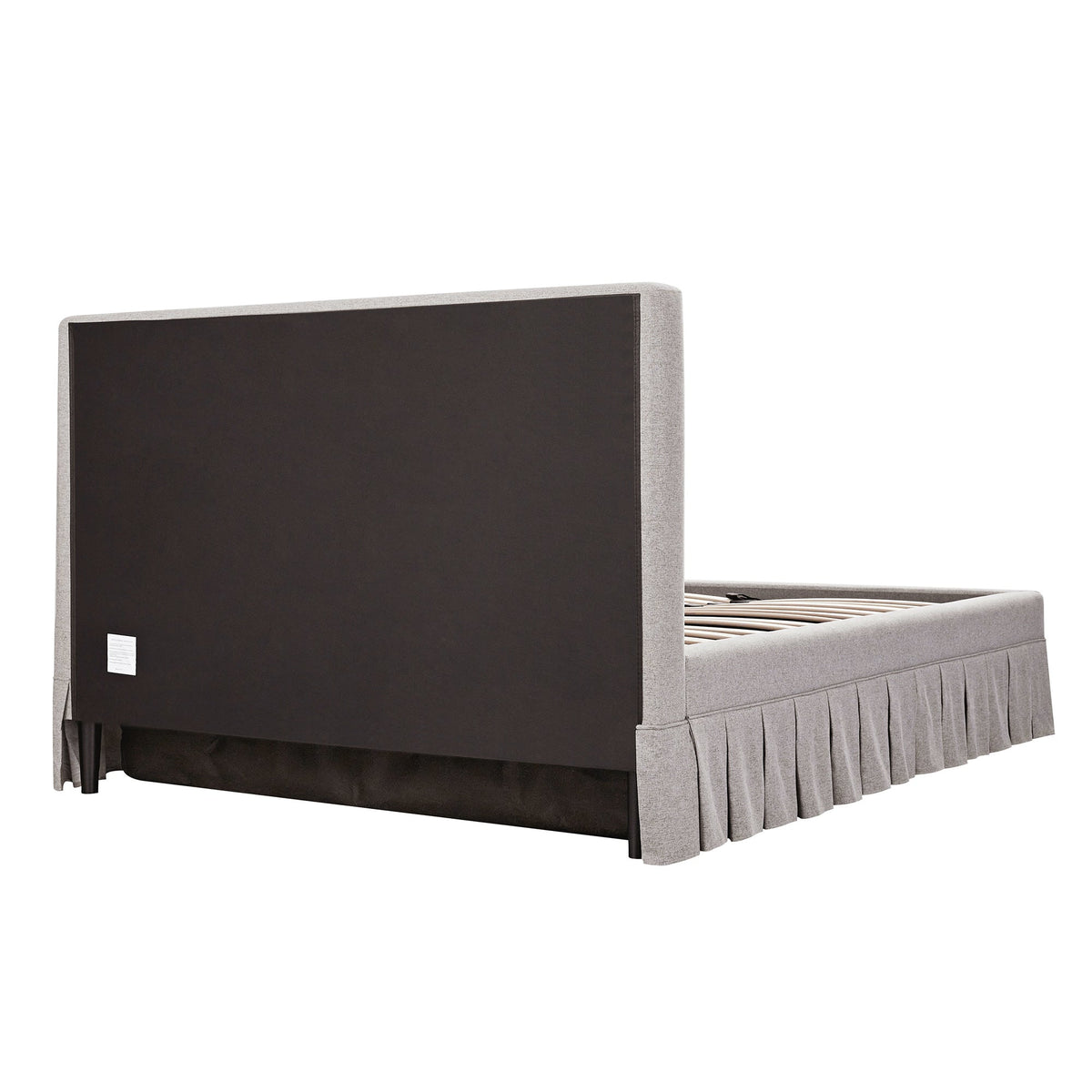 Egerton Box-Pleat Ottoman Storage Bed in Stone Brushed Fabric