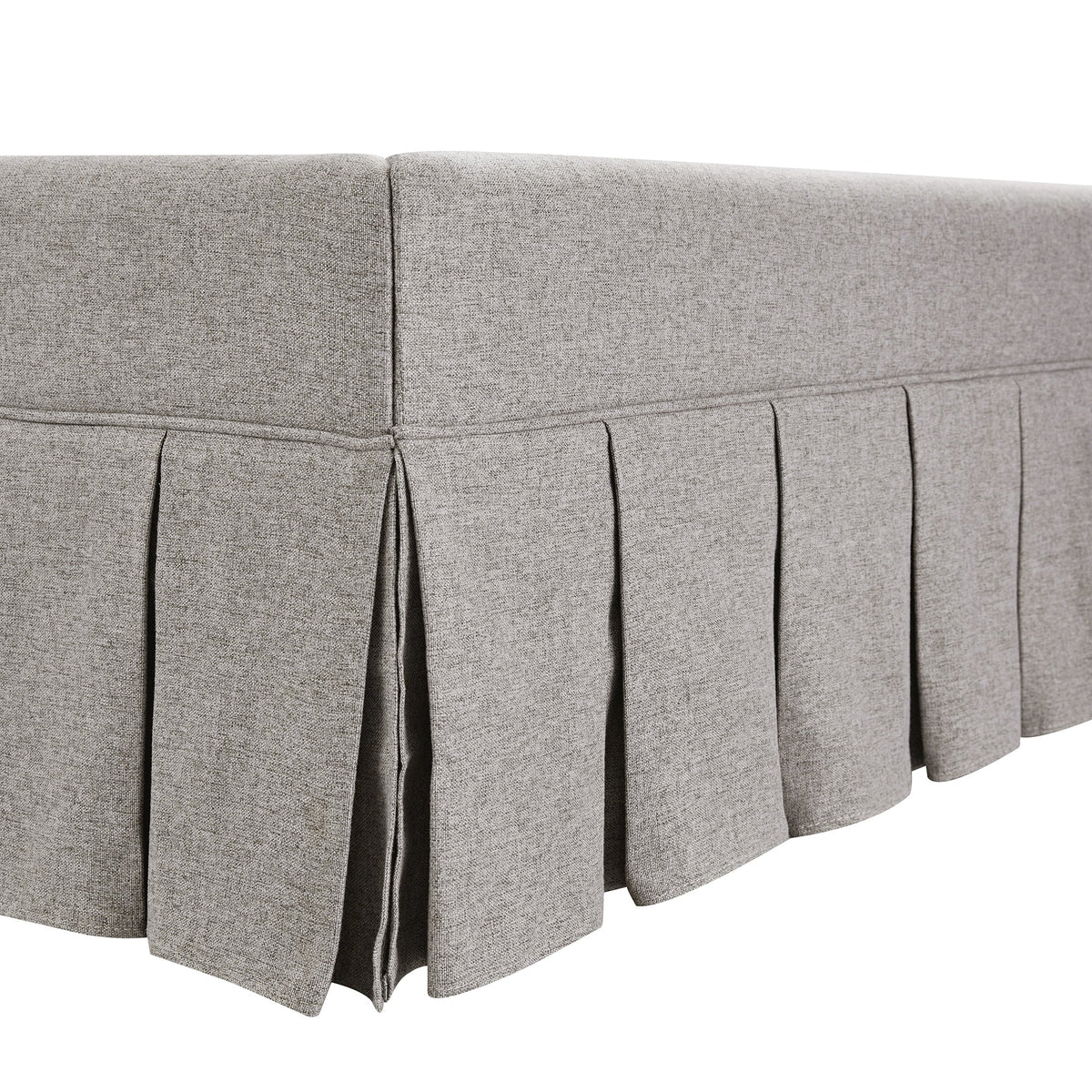 Egerton Box-Pleat Ottoman Storage Bed in Stone Brushed Fabric