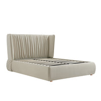 Astrid Ruched Wingback Bed in Ivory Chenille – image 11 of 58