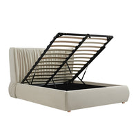 Astrid Ruched Wingback Bed in Ivory Chenille – image 13 of 58