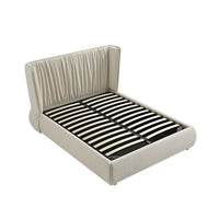 Astrid Ruched Wingback Bed in Ivory Chenille – image 14 of 58