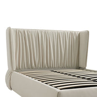Astrid Ruched Wingback Bed in Ivory Chenille – image 17 of 58