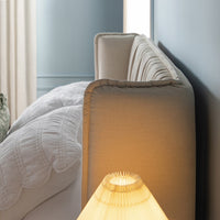 Astrid Ruched Wingback Bed in Ivory Chenille – image 7 of 58