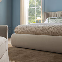 Astrid Ruched Wingback Bed in Ivory Chenille – image 8 of 58