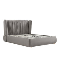 Astrid Ruched Wingback Bed in Soft Grey Chenille – image 49 of 58