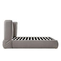 Astrid Ruched Wingback Bed in Soft Grey Chenille – image 53 of 58