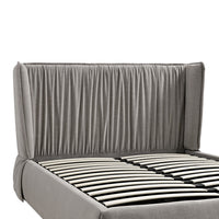 Astrid Ruched Wingback Bed in Soft Grey Chenille – image 55 of 58