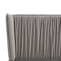 Astrid Ruched Wingback Bed in Soft Grey Chenille – image 56 of 58