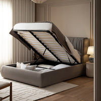 Astrid Ruched Wingback Bed in Soft Grey Chenille – image 41 of 58