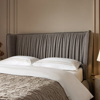 Astrid Ruched Wingback Bed in Soft Grey Chenille – image 43 of 58