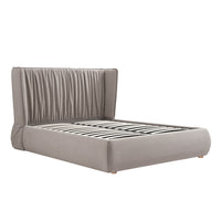Astrid Ruched Wingback Bed in Oatmeal Chenille – image 29 of 58