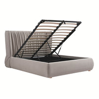 Astrid Ruched Wingback Bed in Oatmeal Chenille – image 31 of 58