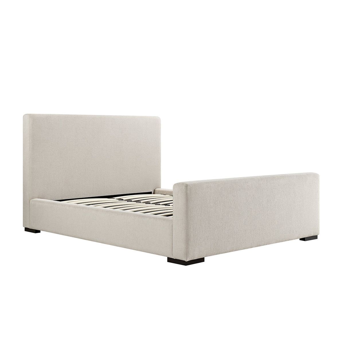 Antoine Side-Opening Ottoman Storage Bed in Soft Beige Chenille