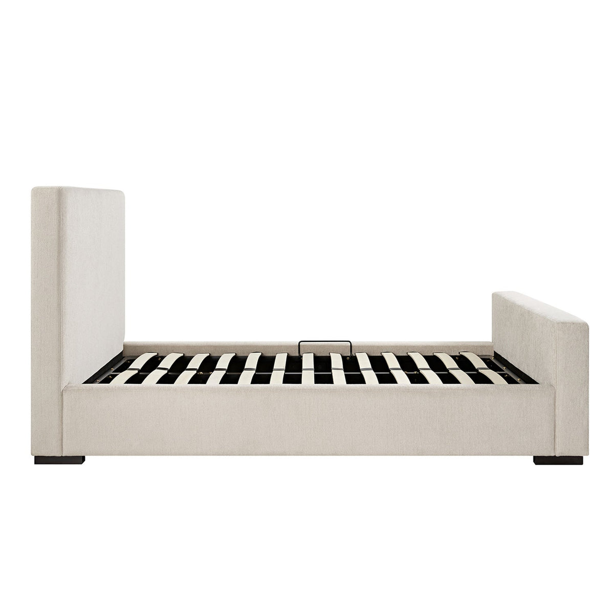 Antoine Side-Opening Ottoman Storage Bed in Soft Beige Chenille
