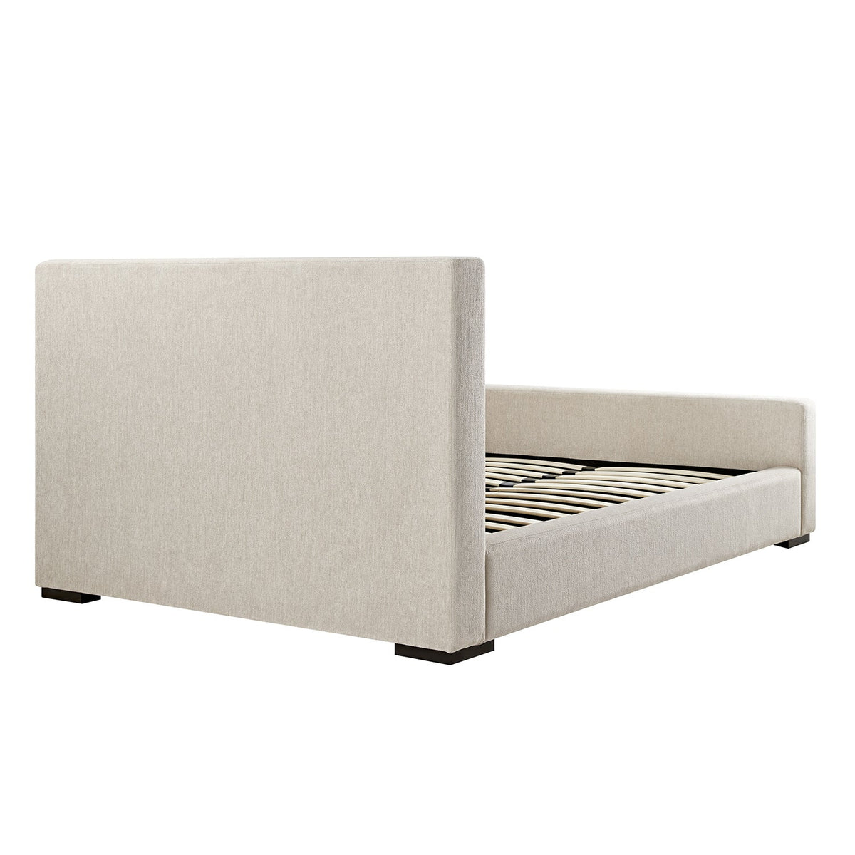 Antoine Side-Opening Ottoman Storage Bed in Soft Beige Chenille