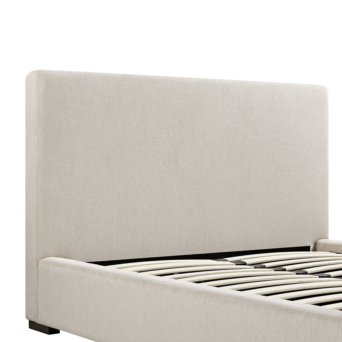 Antoine Side-Opening Ottoman Storage Bed in Soft Beige Chenille