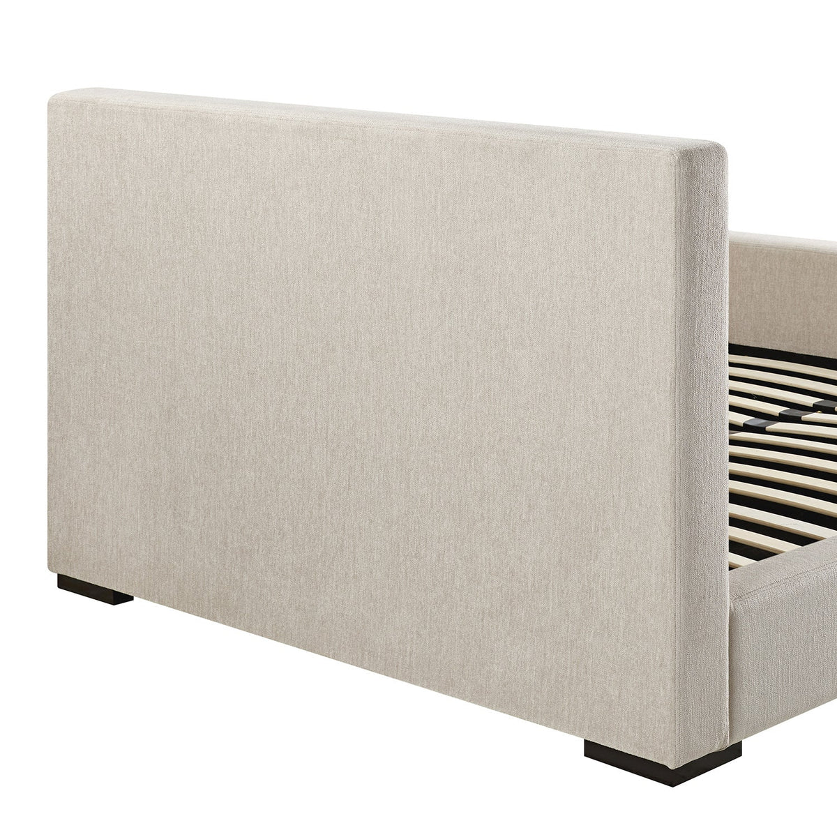 Antoine Side-Opening Ottoman Storage Bed in Soft Beige Chenille