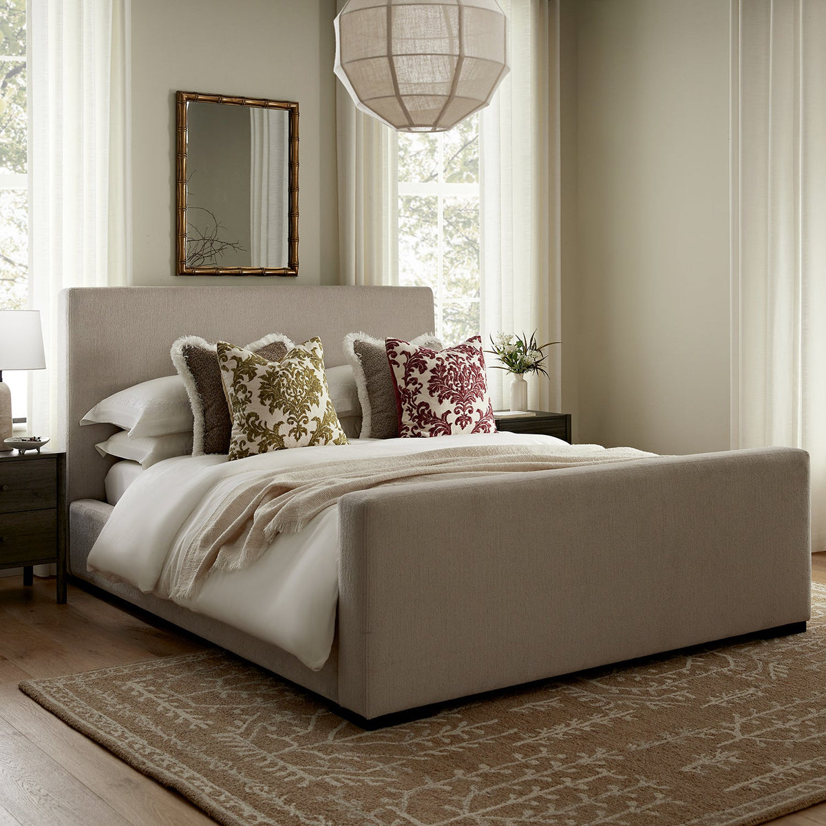 Antoine Side-Opening Ottoman Storage Bed in Soft Beige Chenille