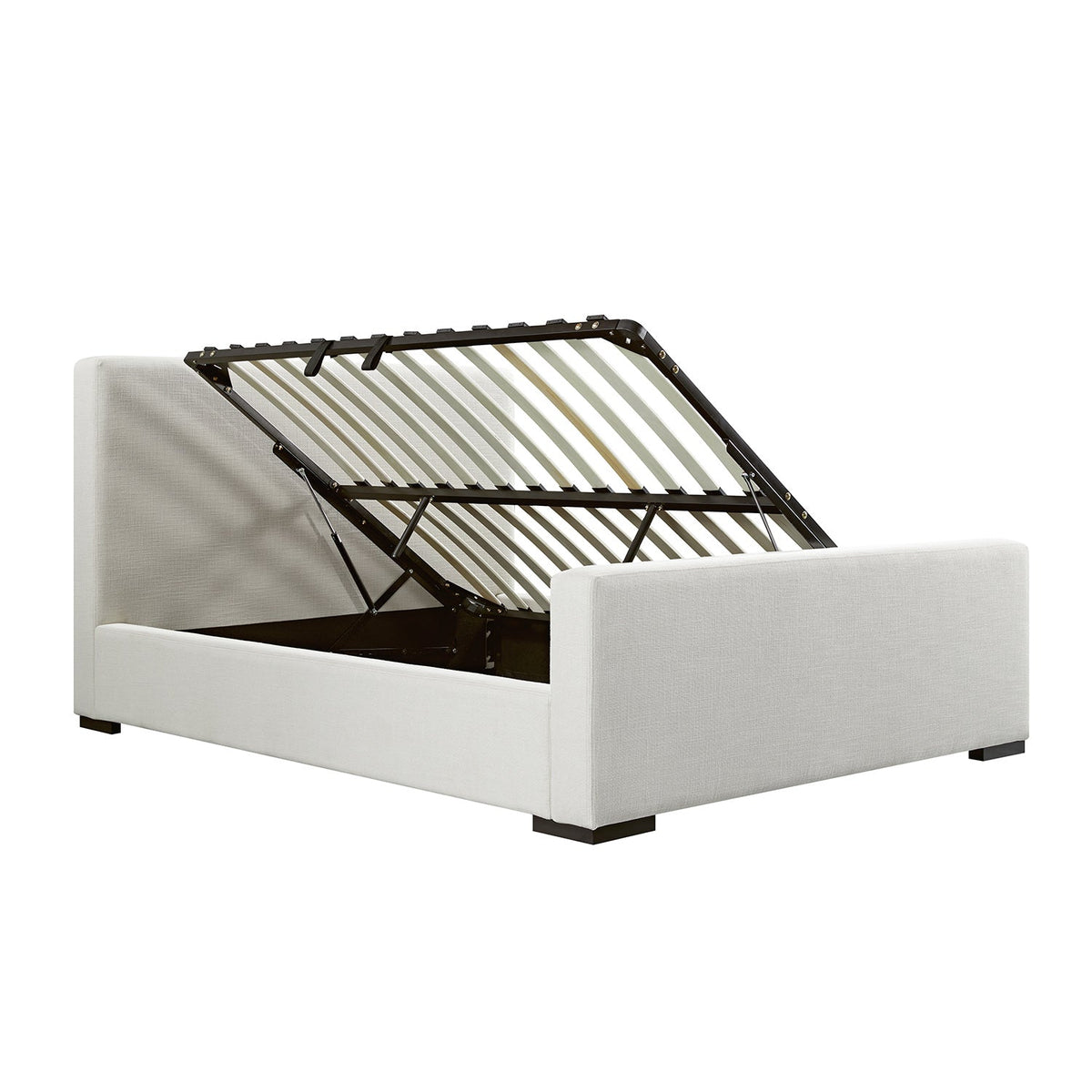Antoine Side-Opening Ottoman Storage Bed in Ivory Linen Blend