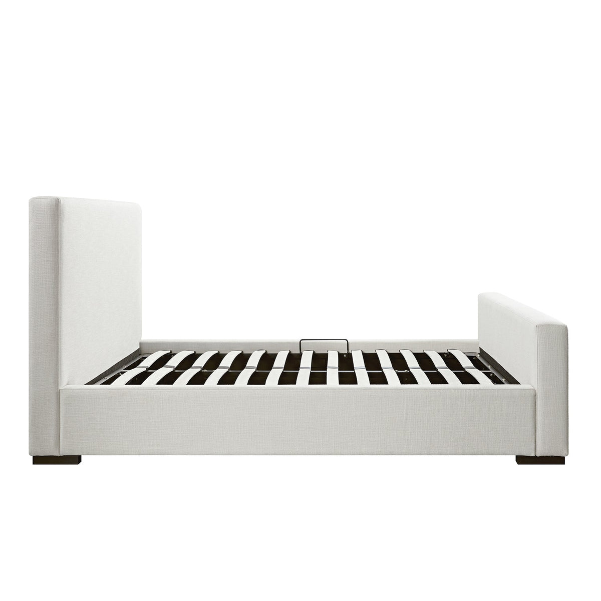 Antoine Side-Opening Ottoman Storage Bed in Ivory Linen Blend