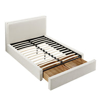 Forte Drawer Storage Bed in Beige Linen Blend – image 13 of 49