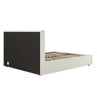 Forte Drawer Storage Bed in Beige Linen Blend – image 15 of 49