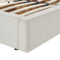 Forte Drawer Storage Bed in Beige Linen Blend – image 17 of 49