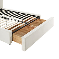 Forte Drawer Storage Bed in Beige Linen Blend – image 18 of 49