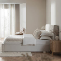 Forte Drawer Storage Bed in Beige Linen Blend – image 4 of 49