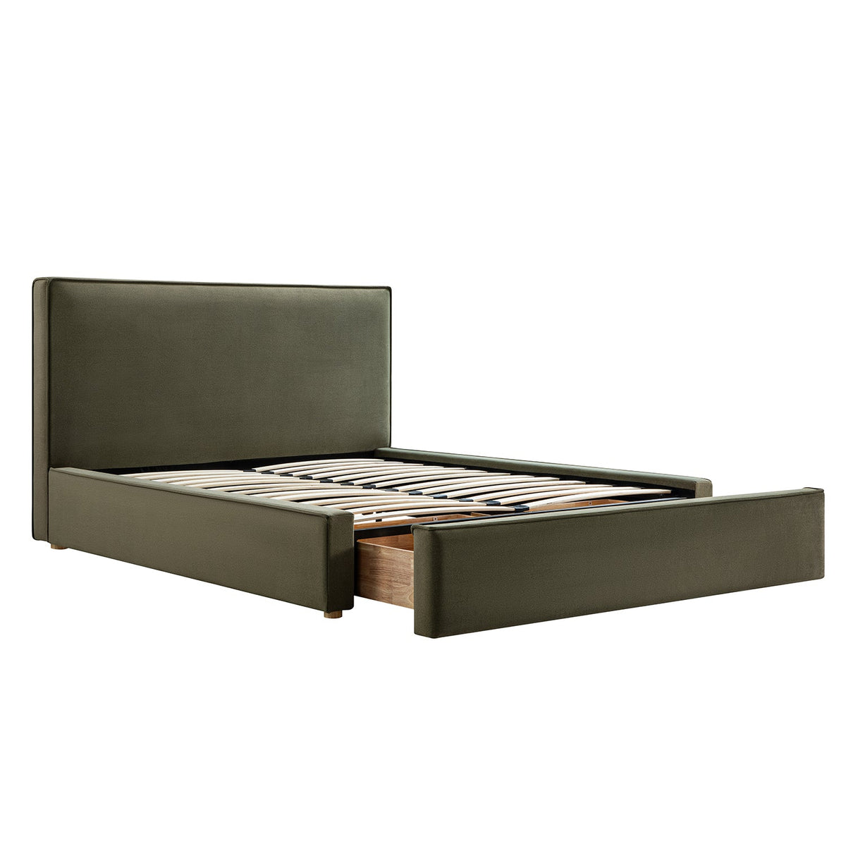 Forte Drawer Storage Bed in Dried Herb Mohair